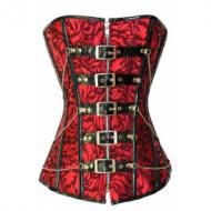 Festive Red Jacquard Corset S