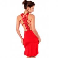 Red Glamorous Ruched Mermaid Evening Dress
