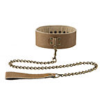 Ouch - Brown, Leather Collar with Leash